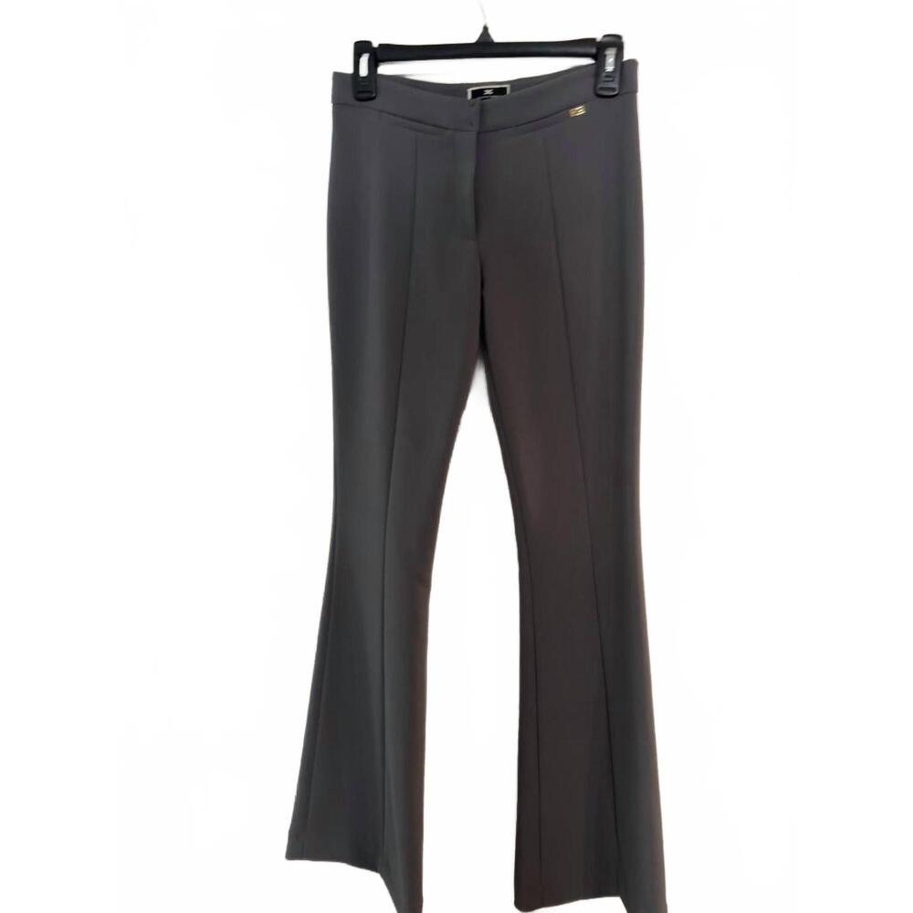 NEW ELISABETTA FRANCHI women's stretch flare pant in piompo